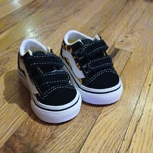 Vans Kids Black and White Sunflower Sneakers